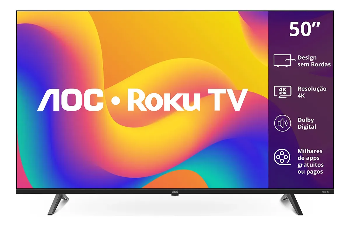 No momento, você está visualizando Smart Tv Roku Tv 50 7045 4k Uhd Aoc Bivolt
