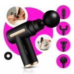 Massageador Pistola Elétrica Profissional Muscular Portátil Aparelho Fisioterapia Corporal 6 Velocidades 4 Cabeças De Massagem Alívio Dores Relaxamento Liberação Recuperação Muscular Nixzen
